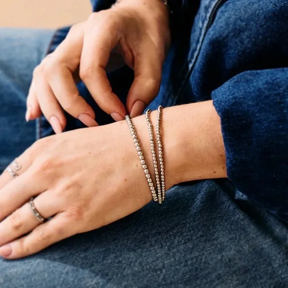 Mint & Lily Silver Beaded Bracelet Set - Picture 2 of 8